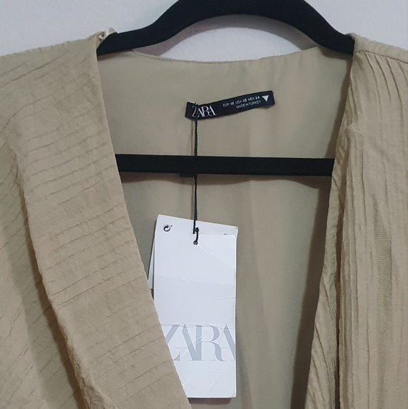 ZARA Dress Wrap Style Textured Midi Long Sleeve - Picture 15 of 15